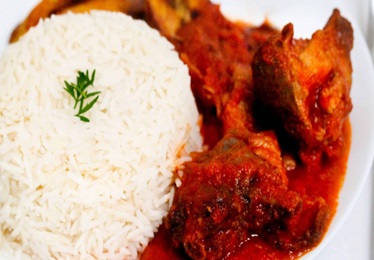 White Rice with Oily Stew