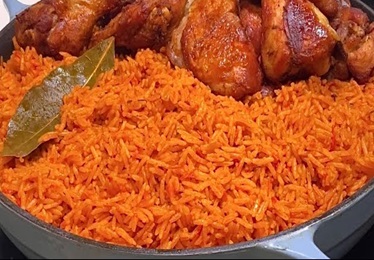 Rosies signature jollof rice with smoky tomato base